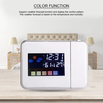 

Digital LED Alarm Clock Projection Alarm Clock Weather with Temperature Thermometer With Time Projection Bedside Projector Clock