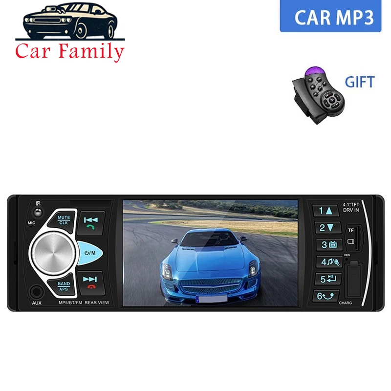 Car Audio 1 din Bluetooth Handsfree Radio 4.1&quotinch HD Autoraido large Screen USB/AUX Steering Wheel Control Video Playback | Автомобили