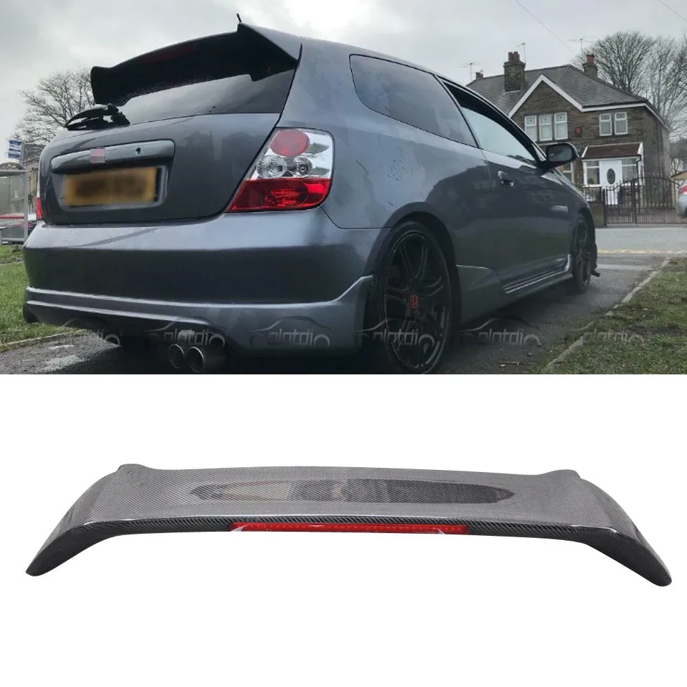 Задний спойлер из углеродного волокна со светодиодсветильник кой для Honda CIVIC 01 05