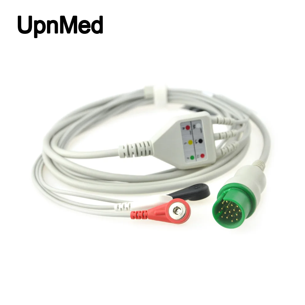 Совместимый 90369/90367 Ultraview Spacelabs цельный 3 цельный кабель ЭКГ кабель, защелка, 17 pin