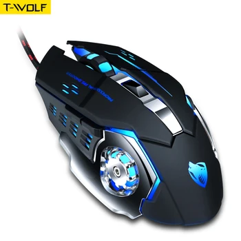 

Thunder Wolf brand High-end optical professional 6 keys Adjustable gaming mouse with 7 bright colors LED backlit and ergonomics