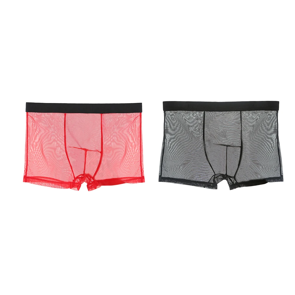 KLV, мужские шелковые прозрачные сексуальные ультратонкие штаны с низкой талией, спортивное Мужское нижнее белье