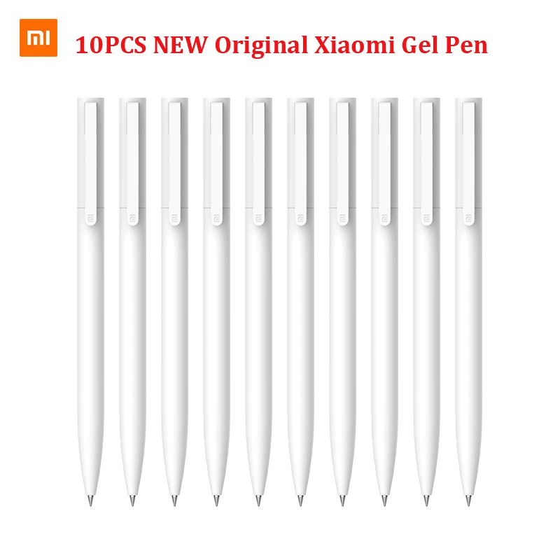 

Xiaomi Mijia 10Pcs Gel Pens 0.5mm bullet pen White PREMEC Smooth Switzerland Refill MiKuni Japan Ink black/Blue Replacement Ink