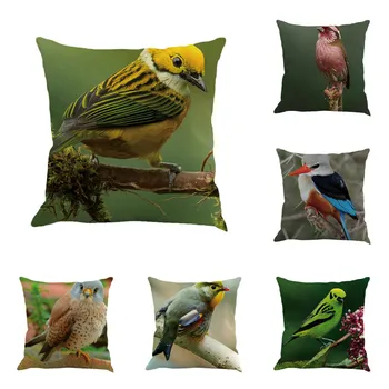 

Cute Bird Cushion Covers 45x45 cm Square Throw Pillow Cover for Car Chair Sofa 1 Piece Polyester Pillowcase Home Decorations
