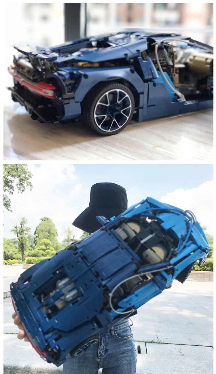 Bugatti чугун модификация RC двигатель совместимый IEGOset 42083 20086 technic MOC гоночный автомобиль строительные блоки игрушки подарки