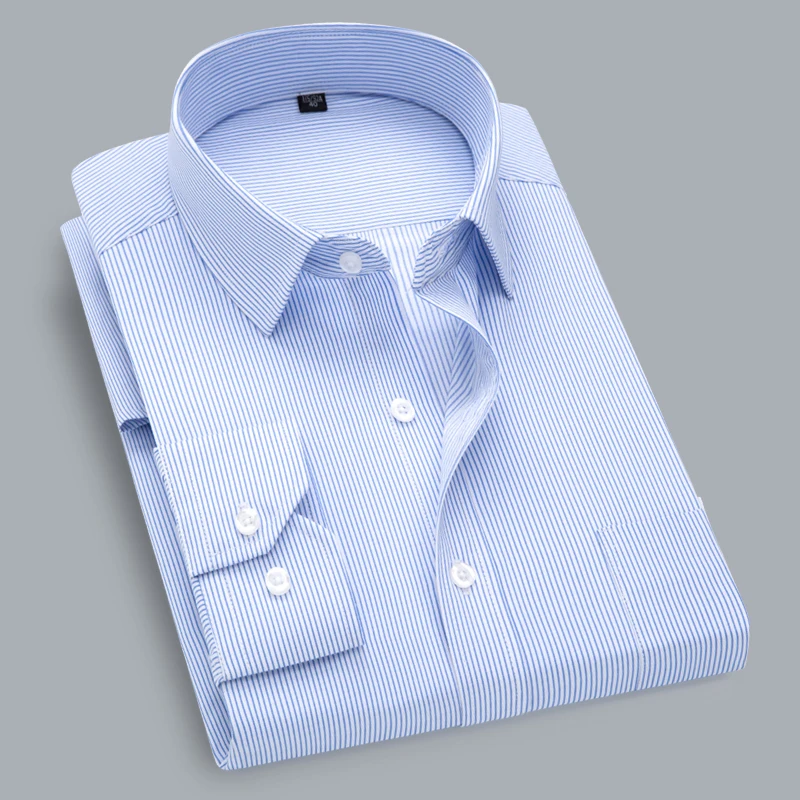 

2019 New Classical Dress Shirt Male Shirt Men Spring Autumn Long Sleeve Solid Formal Business Men Social Shirts