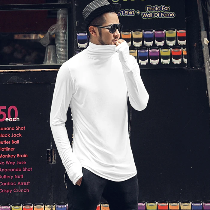 Autumn New British Style High Quality Modal Men's Cotton Turtleneck T-shirt Men's Slim Fit Long Sleeve T-shirt T027