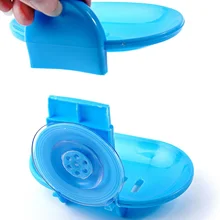 Двухслойная мыльница с сливное отверстие для Ванная комната хозяйственного мыла держатель с присоской перфорация