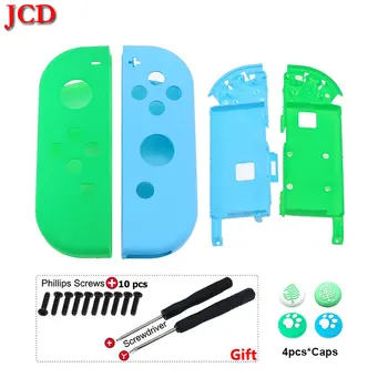 

JCD DIY Plastic Replacement Housing Shell Case Cover for Nintendo Switch NS Joy-Con w/Animal Crossing Thumb Grip Screwdriver