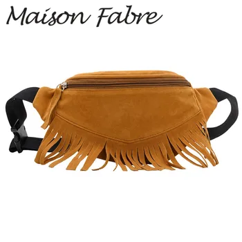 

Maison Fabre bag women Suede crossbody bag tassel vintage Shoulder Chest bag phone handbag 2019 fashion ladies zipper handbag