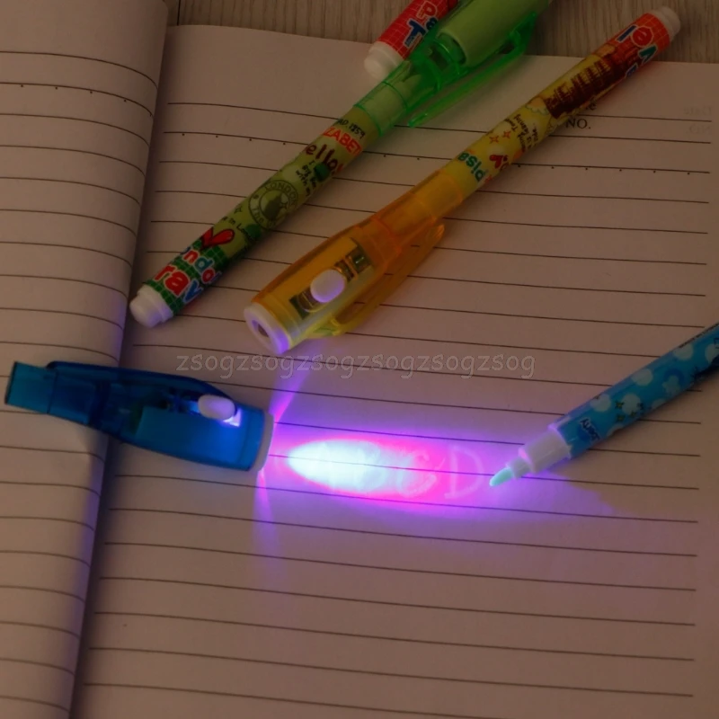 Invisible Ink Pen With Light Magic Marker Kid Pen for Secret Message N22 4PC invisible ink pen