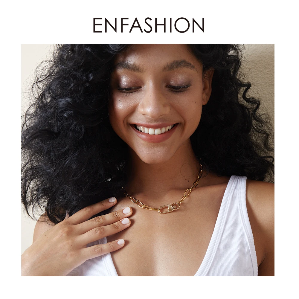 ENFASHION звено цепи ожерелье для женщин Золотой Цвет нержавеющая сталь колье модные ювелирные изделия друзьям