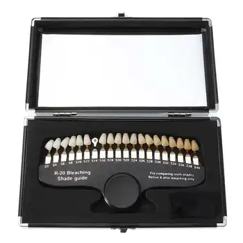

20 Colors Teeth Whitening set 3D Shade Guide Color Comparator Mirror Dentistry Cold Light Teeth White Bleaching Dental Plate