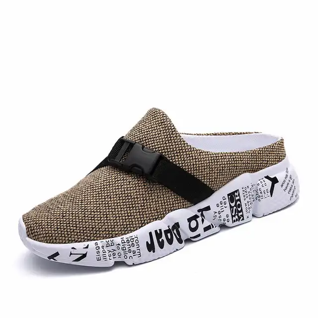 Comfort Men Shoes Casual Big Size Men's Home Slippers Fashion Mesh Soft Summer Sandals Crock Fishing Quick-drying Man Slipper B1 Khaki 1719