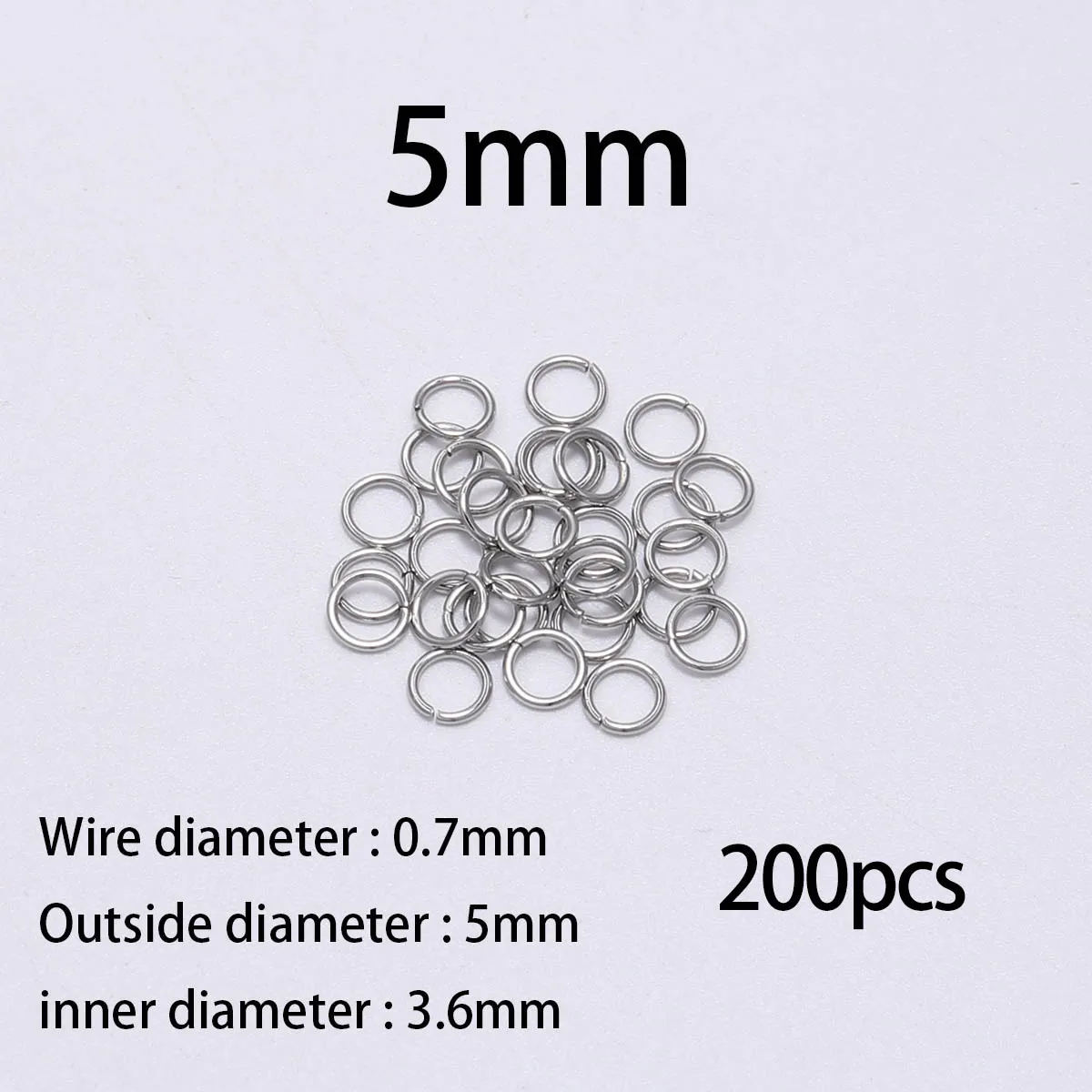 100-200 stücke 3-15mm Edelstahl DIY Schmuck Offene Einzelnen Loops Jump Ringe & Split ring Für Schmuck Machen Zubehör – Detail 7