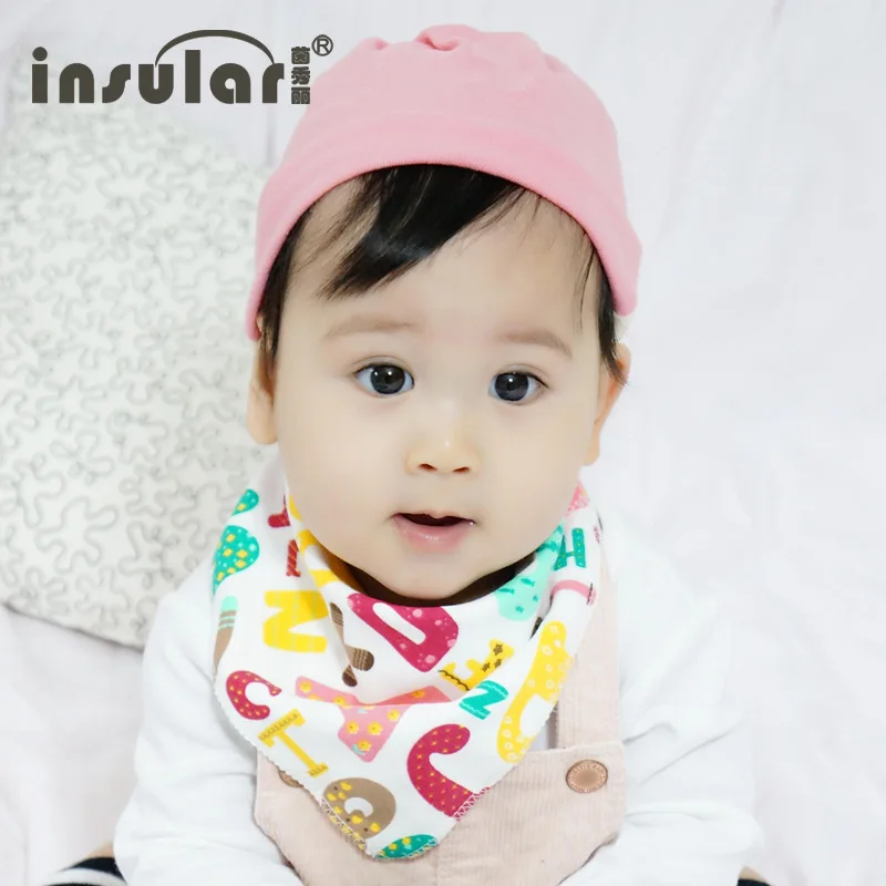 Insular Maternal And Child Supplies Cotton Triangular Binder Infant Child Cartoon Bibs Baby Bib Headscarf Wholesale