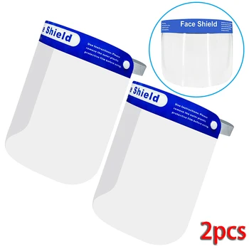 

2PCS Transparent Safety Faceshield Full Face Cover Protective Film Tool Face Shields Anti Water Haze Anti-saliva