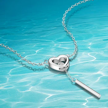 

New fashion jewelry trendy 925 sterling silver heart chain link necklace gift for women girl