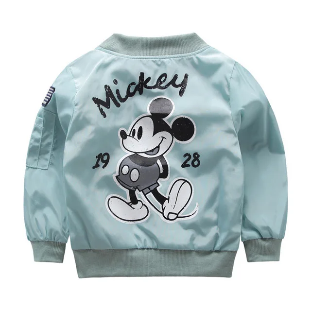 Детская весенне-осенняя куртка Микки, пальто, детская одежда с капюшоном, милый плащ-ветровка, пальто Верхняя одежда для маленьких мальчиков и девочек - Цвет: B-Mickey
