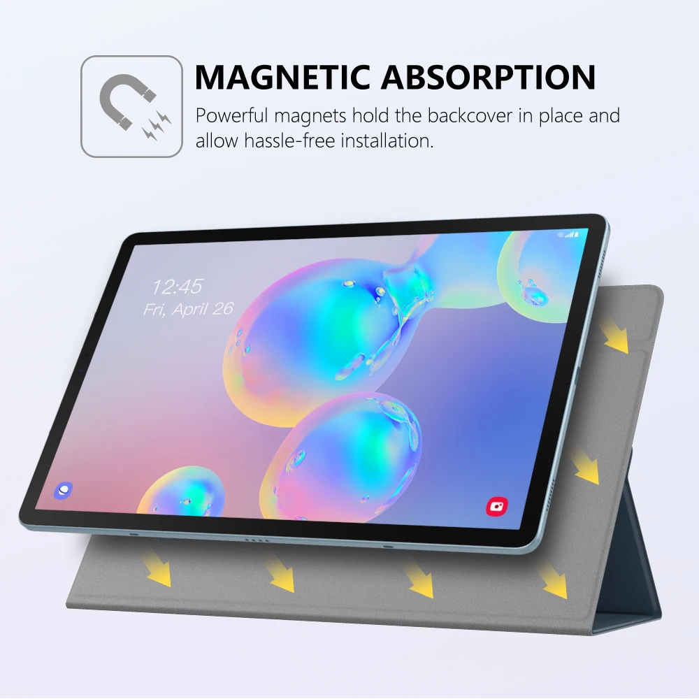 Smart Folio Case For Samsung Galaxy Tab S6 10.5 2019,Slim Lightweight Smart Shell Stand Cover,Strong Magnetic Adsorption For Tab (20)