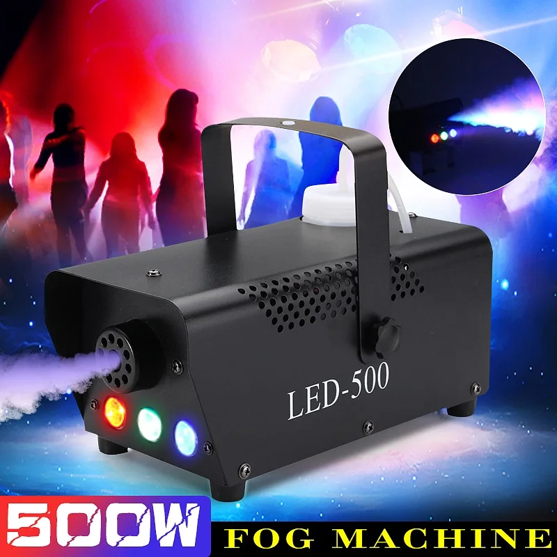 LED RGB Nebelmaschine Rauch Fernbedienung Bühnenlicht 500W DJ Disco Nebel Effekt