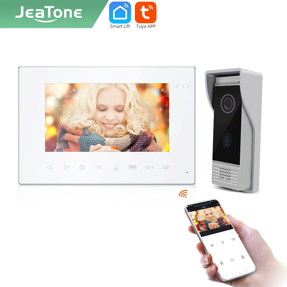 Умный видеодомофон Jeatone Tuya устройство ночного видения для дома 7 дюймов Wi Fi