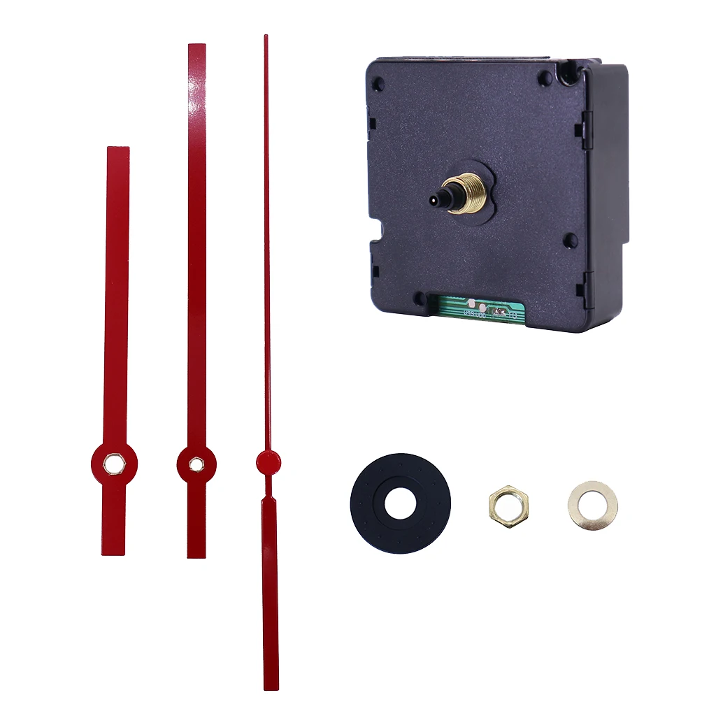 HD1688-14DCF Quartz DIY Wall Clock Movement Mechanisms Battery Powered DIY Repair Parts Replacement with 3 Long Red Hand