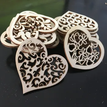 30pcs wooden crafts hollow carving