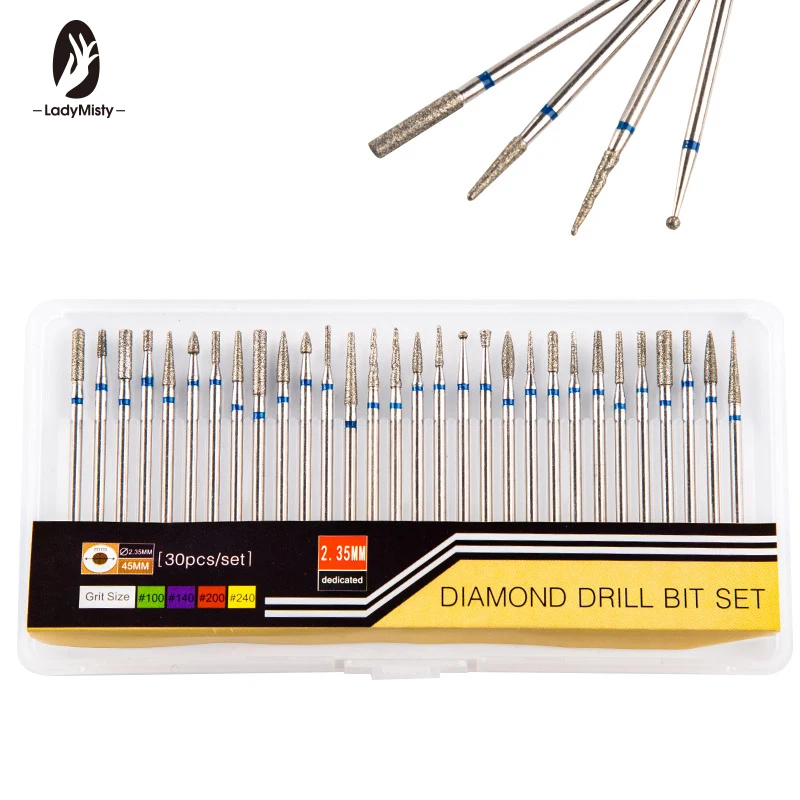 Алмазная фреза для маникюра и педикюра 30 шт.|nail bit|diamond nail bitscuticle clean |