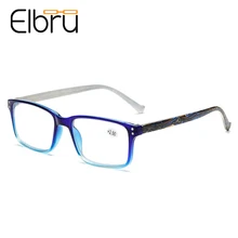 Elbru градиентные очки для чтения, цветочные прозрачные линзы, очки для дальнозоркости, очки для женщин и мужчин, очки для дальнозоркости+ 1,0 до+ 4,0