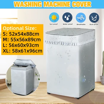 

Fully Automatic Roller Washer Sunscreen Washing Machine Waterproof Cover Dryer Polyester Dustproof Washing Machine Cover Silver