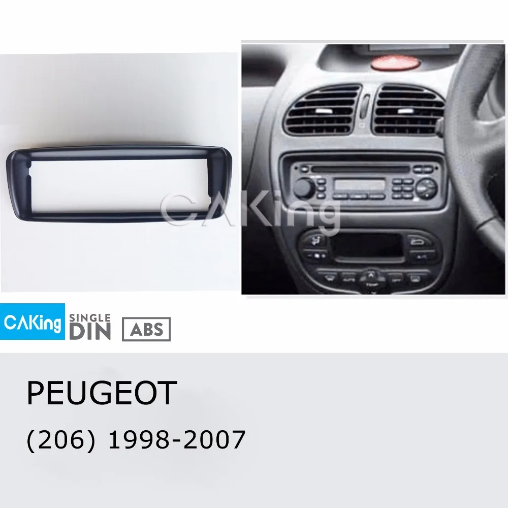 Single Din Car Fascia Radio Panel for 1998-2007 PEUGEOT 206 Dash Kit Install Plate Bezel Adapter Console Facia Cover Trim | Автомобили и