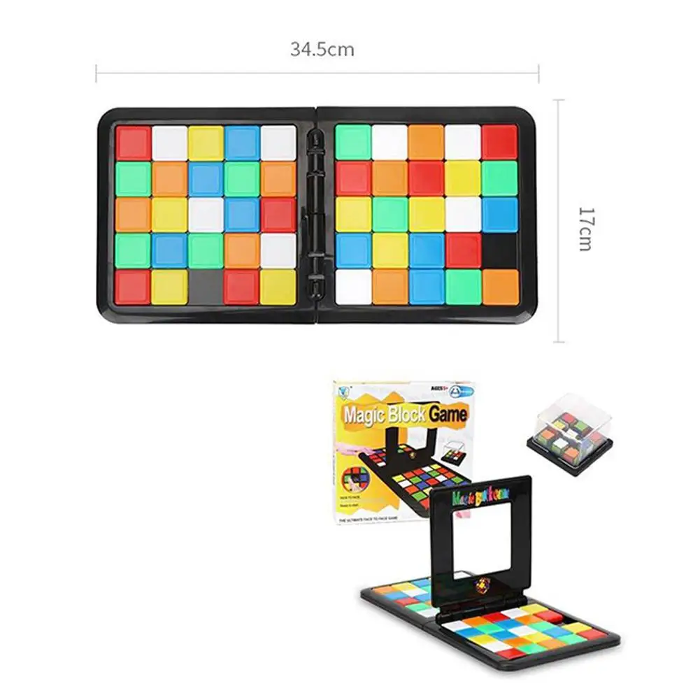 Вечерние детские развивающие двойные интеллектуальные красочные битвы Кубик Рубика для родителей и детей, интерактивные игровые кубики