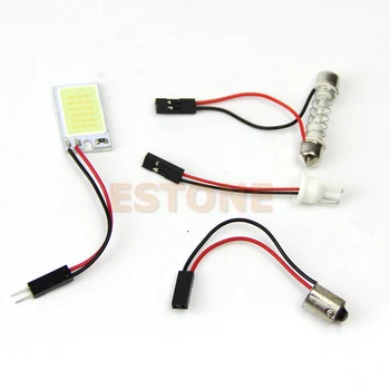 

T10 BA9S 3W COB 16-LED White Interior Light Panel Festoon Dome Car Bulb Lamp
