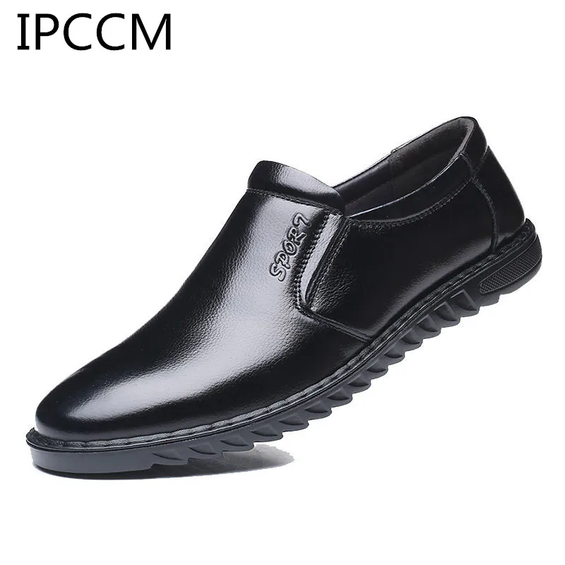 

2019 Spring New Men's Shoes Set Foot Leather Business Casual Daily Breathable Non-slip Soft Bottom