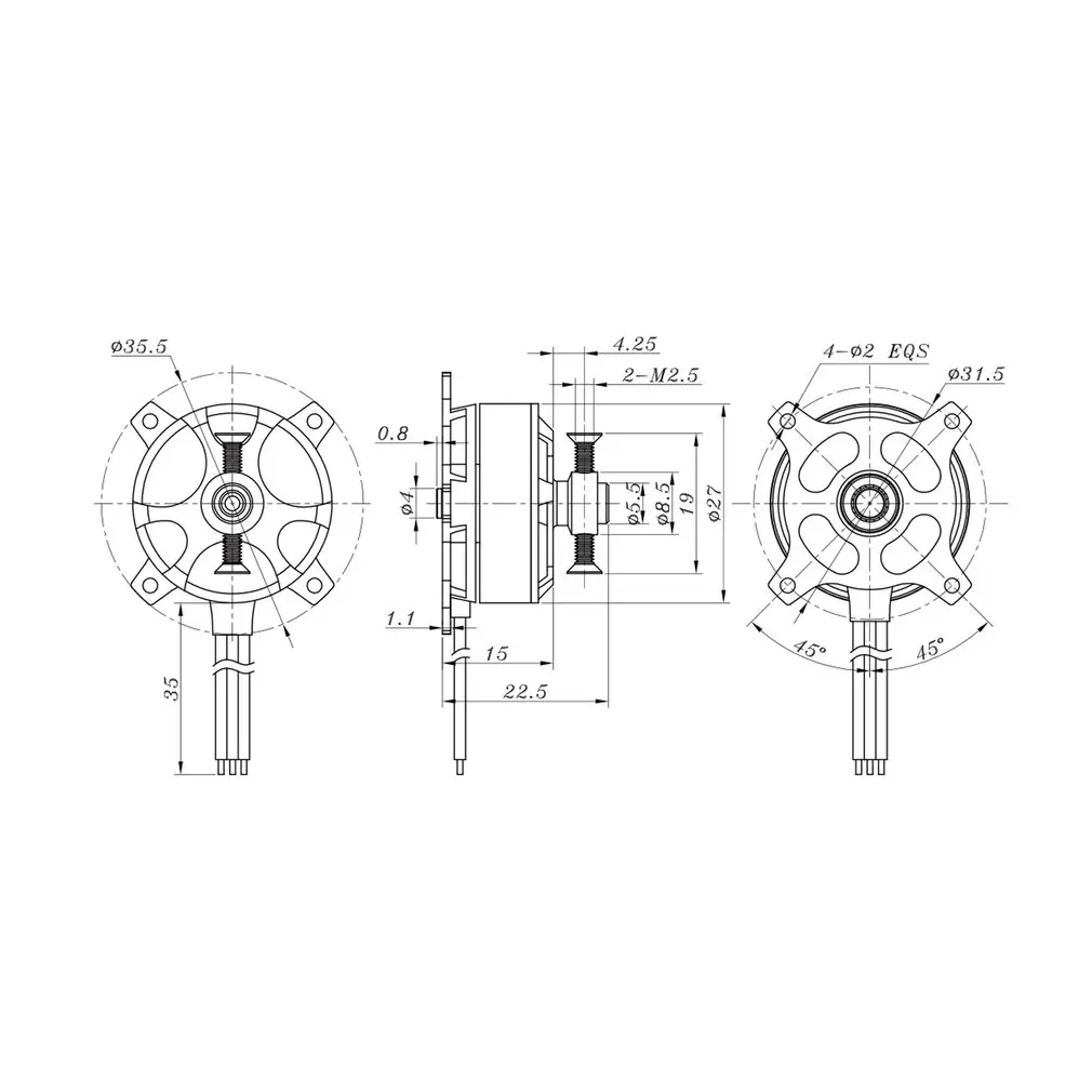 SUNNYSKY X2206 1500KV 1900KV бесщеточный двигатель с фиксированным крылом для многоосевой воздушной радиоуправляемой модели бесщеточного двигателя самолета