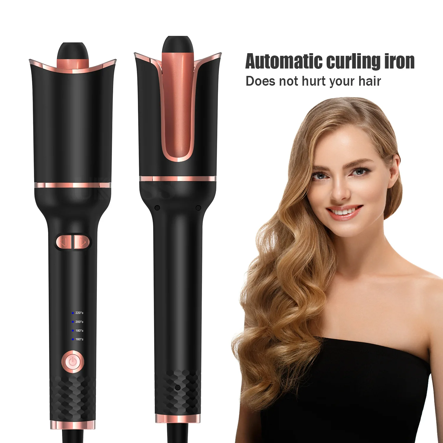 

Automatic Hair Curler Professional Curling Iron 4 Adjustable Temperatures Electric Rotating Curlers Wand Waver Styling Tools