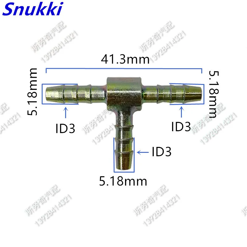 ID3 universal Tee connector T connector Fuel line quick connector Metal