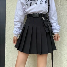 3 цвета, новая осенняя винтажная клетчатая юбка с высокой талией, Готическая женская юбка, плиссированная юбка с карманом на поясе