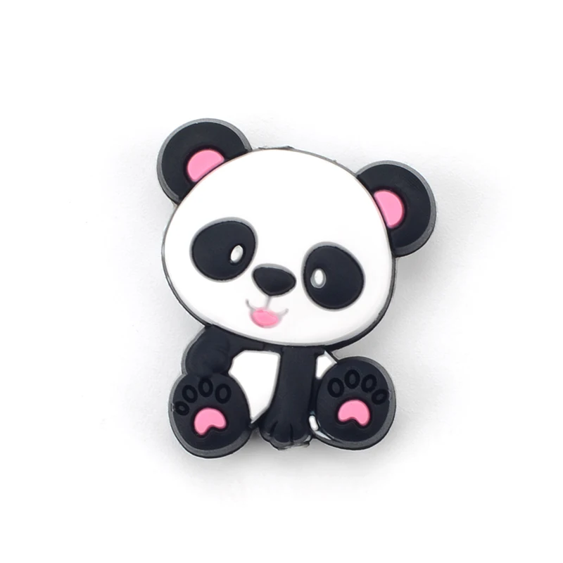 10 шт Детские Прорезыватели панда лиса слон Силиконовые Бусины DIY Пищевая силиконовая игрушка грызун медсестры подарок аксессуары силикон без БФА - Цвет: pink