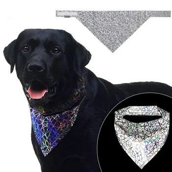 

Pet Cat Dog Fantasy Colorful Reflective Bandana Bibs Scarf Collar Night Safety Dog Scarf Saliva Towel For Small Medium Dog S/M/L
