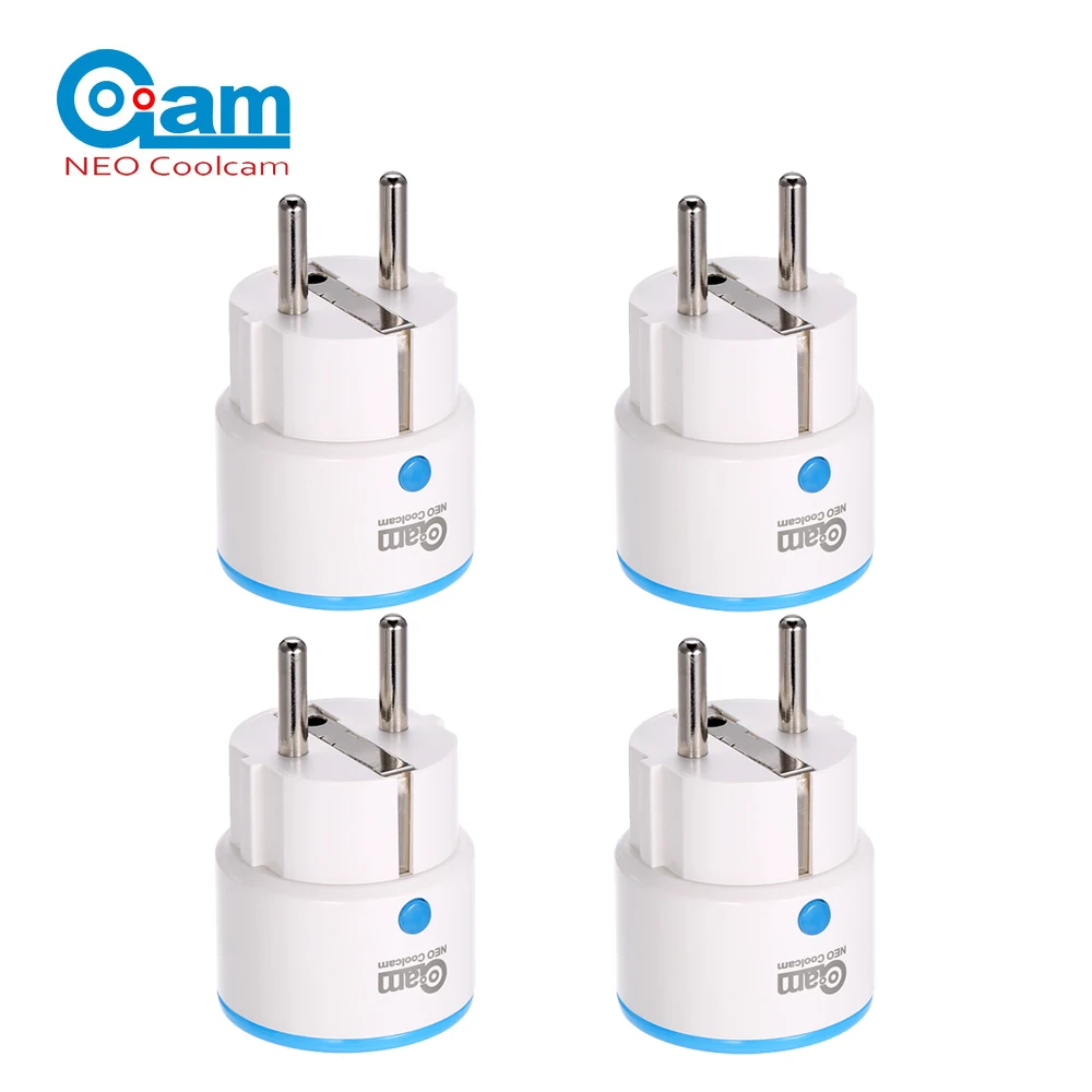 NEO Coolcam z-wave-enchufe inteligente europeo, Compatible con sistema de alarma domótica para el hogar z-wave serie 300 y Serie 500