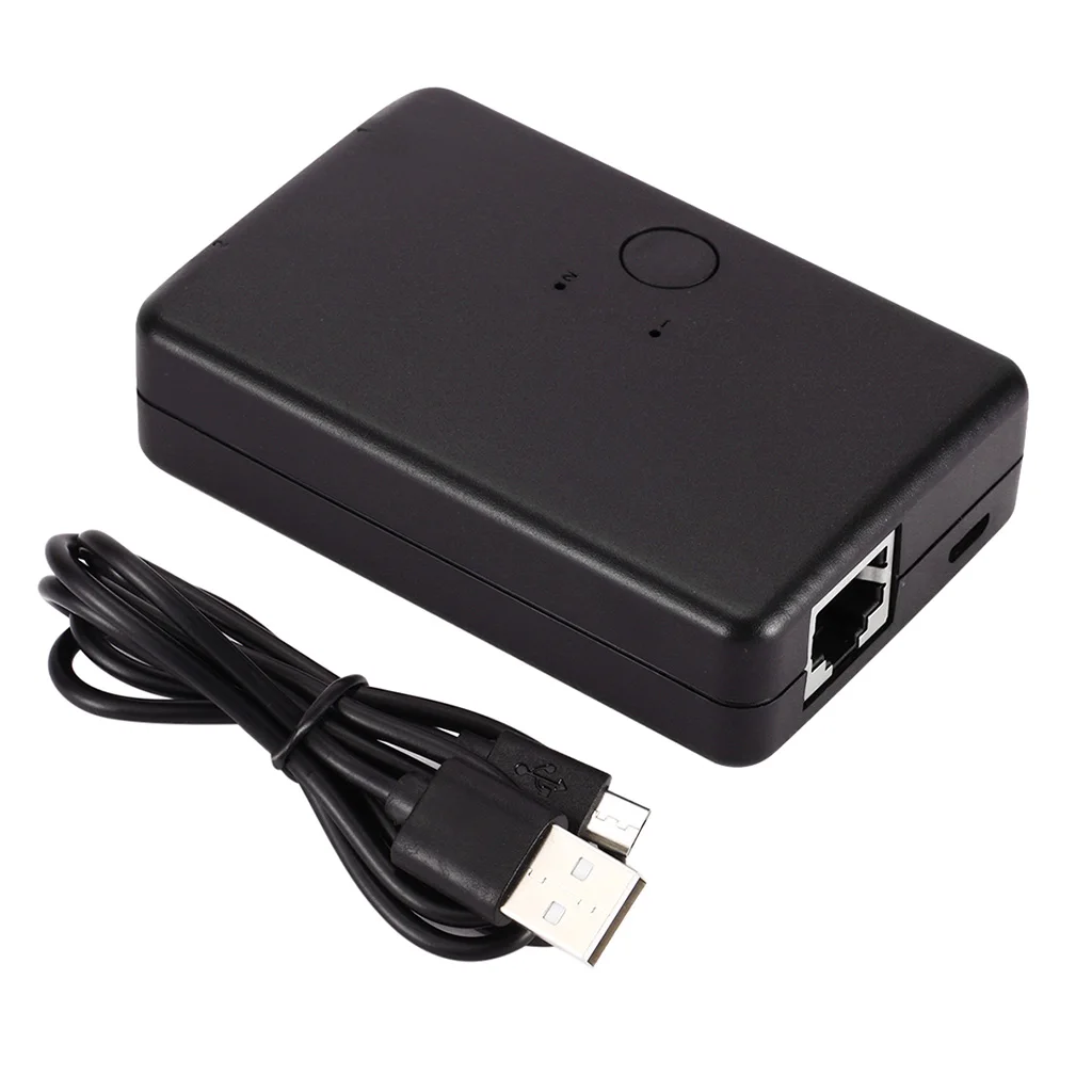 Mini 2 In 1 Out RJ45 Network Switcher Box Ethernet Internet Adapter For Computer Black New