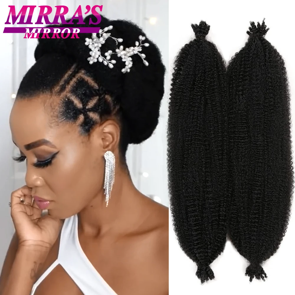 28 Pollici Kinky Twist Afro Crochet Braid Springy Twist Hair Per Distressed Butterfly Locs Estensione Sintetica Dei Capelli Marley Per Le Donne