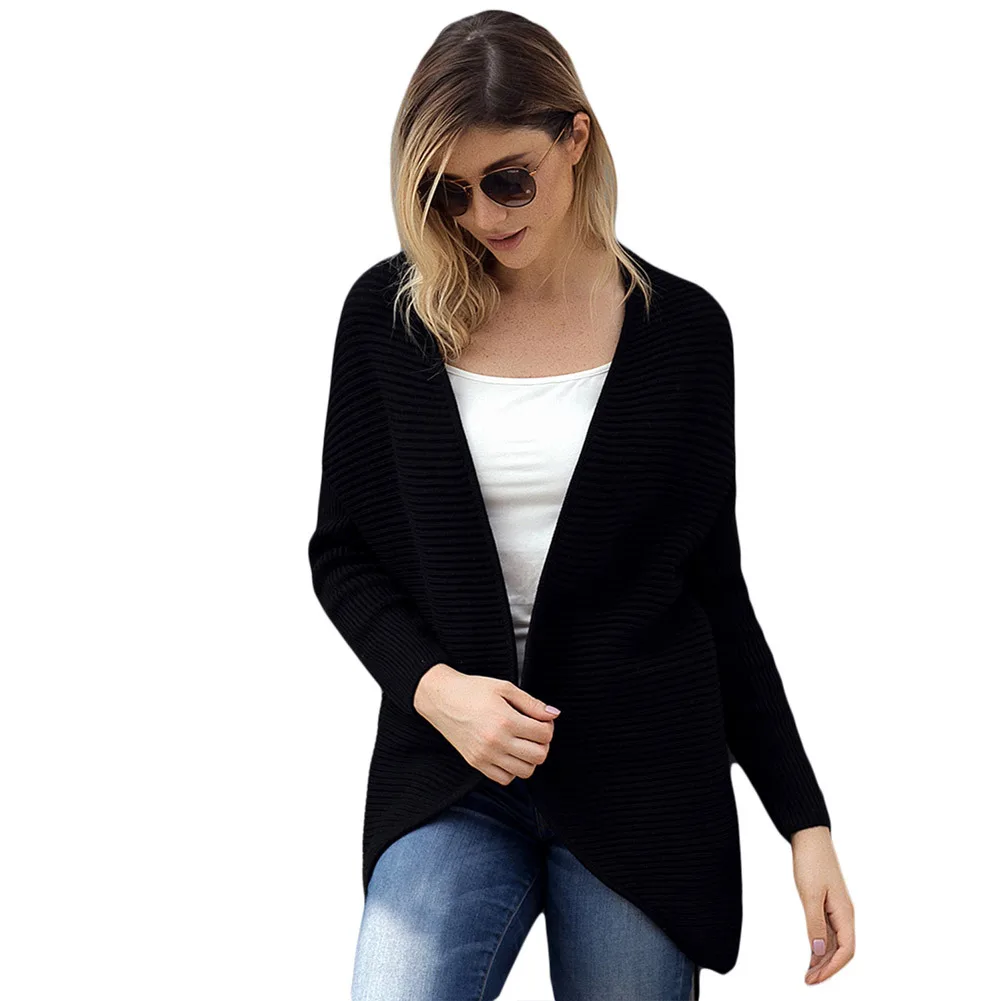 Ribbed Knit Lace Up Back Sweater Cardigan Pure Long-sleeved Knitted Jacket in Autumn and Winter |