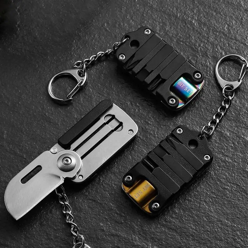 

Mini Multi-function Keychain Creative Key Ring Durable Key Pendant with Knives