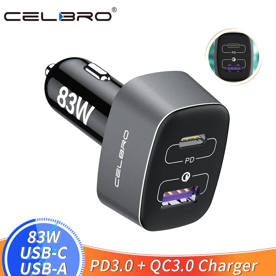 83 Вт автомобильное зарядное устройство PD 65 Вт/45 Вт/30 Вт/18 USB C PD/PPS/QC 4 0 супер быстрое