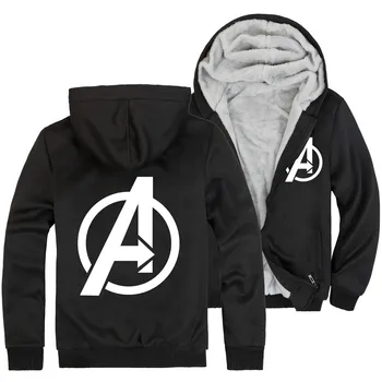 

Marvel The Avengers 4 Endgame Quantum Realm Print Zipper Man's Hoodies Jacket Man's Winter Warm Hip Hop Sweatshirt Thicken Coats