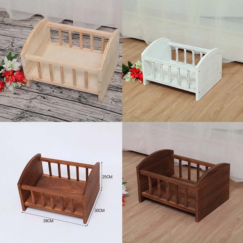39x30x25 см Деревянный Цвет/коричневый/белый новорожденный реквизит для фотосъемки Ретро деревянная кровать детская студия фотографии задний план Cribs