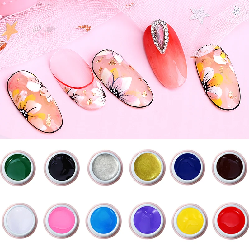 10ml Bright Nail Painting Gel Draw Liner Pattern Paste Nail Gel Polish